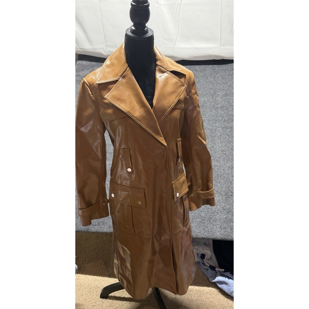 Diane Von Furstenburg DVF Vinyl Runway Trench *rare* Size 0 *No Belt*